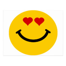 Smiley frappé par amour carte postale