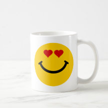 Smiley frappé par amour tasses