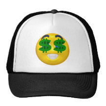 smiley jaune avec des yeux d'argent casquettes de camionneur