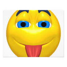 Smiley jaune collant Tounge Faire-parts
