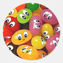 Smiley mignons de dragée à la gelée de sucre autocollants