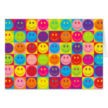 Smiley multicolores de bruit carte de vœux