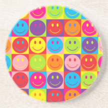 Smiley multicolores de bruit dessous de verres