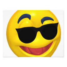 smiley portant les lunettes foncées du soleil invitation