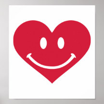Smiley rouge de coeur heureux posters