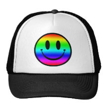 Smiley V1 d'arc-en-ciel Casquettes De Camionneur