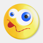 Smilie jaune confus magnets pour réfrigérateur