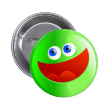 Smilie vert heureux pin's avec agrafe