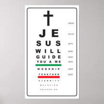 snellen le diagramme d'oeil Jésus - affiche