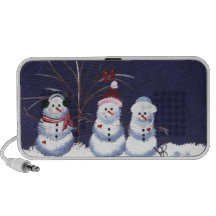 Snowmen & Pair of Cardinals Speakers