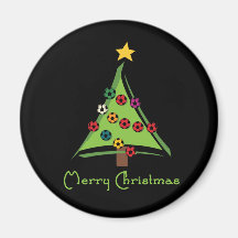 SoccerChickChristmasTree Aimants Pour Réfrigérateur