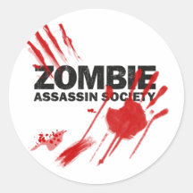 Société d'assassin de zombi adhésifs ronds