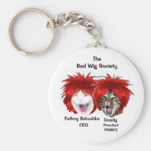 Société rouge officielle Keychain de perruque Porte-clés