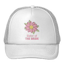 Soeur rose de jeune mariée de fleur casquette