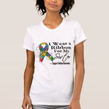Soeur - ruban d'autisme t-shirt