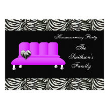 sofa pourpre chic, invitation de partie