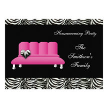 sofa rose chic, invitation de partie