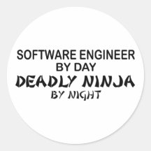 Software Engineer Ninja mortel Autocollants