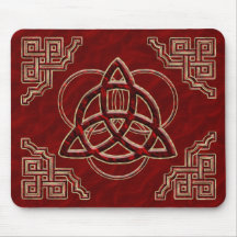 Soie de rouge de Triquetra Tapis De Souris