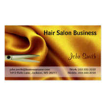 Soie d'or et carte de visite de salon de coiffure 