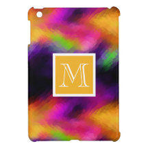 Soie vitreuse d'abrégé sur coloré décoré d'un mono étuis iPad mini