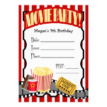 SOIRÉE CINÉMA TOUTE PARTIE D'APPOINT D'OCCASION FAIRE-PART