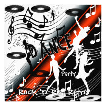 Soirée dansante de rock d'invitation rétro
