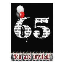 soixante-cinquième Invitation d'anniversaire