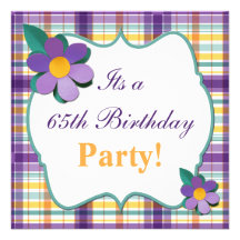 Soixante-cinquième invitation d'anniversaire de pl