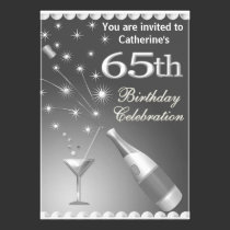 soixante-cinquième Invitation de fête d'anniversai invitations