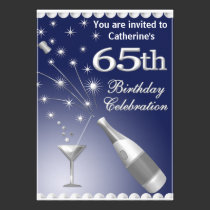 soixante-cinquième Invitation de fête d'anniversai invitations