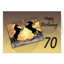 soixante-dixième Carte d'anniversaire avec élever 