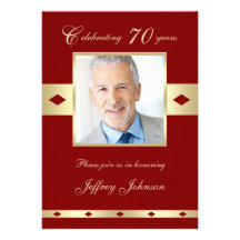 soixante-dixième Invitation de fête d'anniversaire