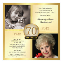 Soixante-dixième invitations d'anniversaire d'or p
