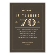 soixante-dixième Invitations d'anniversaire pour l