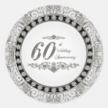 soixantième Autocollants d'anniversaire de mariage