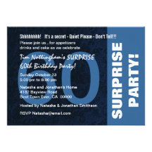soixantième Bleu de minuit moderne W1860 d'anniver Bristols Personnalisés