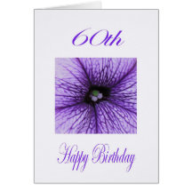 Soixantième fleur heureuse de pourpre d'anniversai cartes de vœux