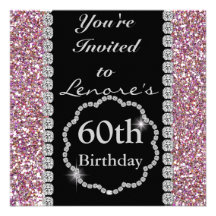 soixantième Invitation chique de fête d'anniversai