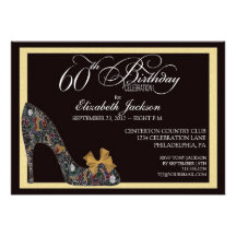 Soixantième invitation d'anniversaire de chaussure