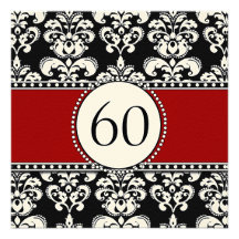 Soixantième invitations d'anniversaire de damassé 