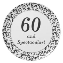 soixantième Plat d'anniversaire assiettes