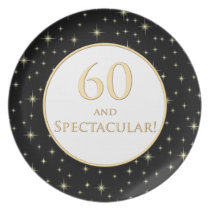 soixantième Plat d'anniversaire assiettes