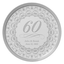 Soixantième plat personnalisé d'anniversaire assiettes
