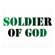 Soldat de vert de Dieu et noir Carte Postale
