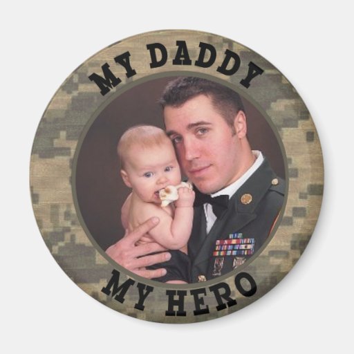 Soldat militaire : Mon papa mon cadre de photo de  Aimant Pour Réfrigérateur