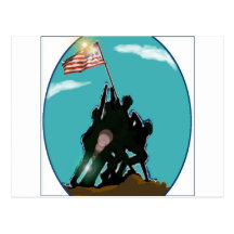 soldats mettant le drapeau des Etats-Unis Cartes Postales
