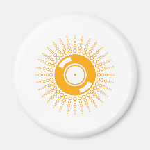 Soleil de vinyle - musique de disque de jockey de  magnets