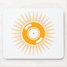 Soleil de vinyle - musique de disque de jockey de  tapis de souris