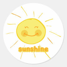 Soleil souriant adhésifs ronds
